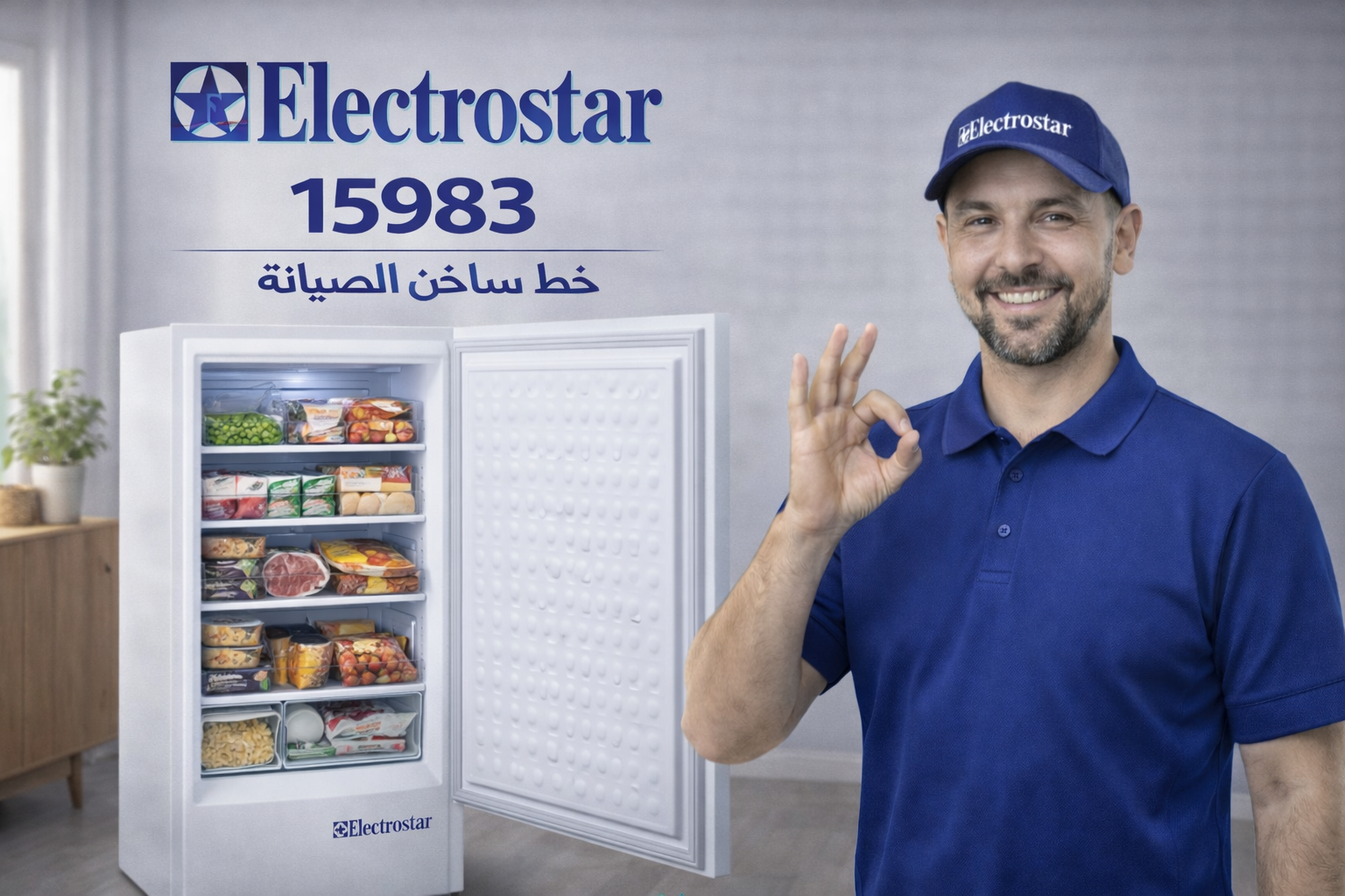 صيانة ديب فريزر افقي الكتروستار