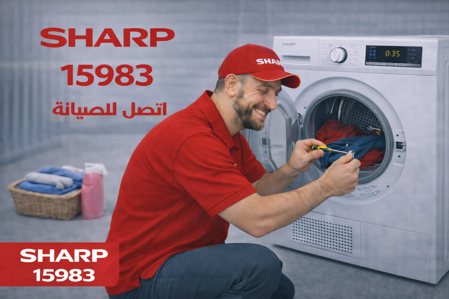 صيانة غسالة مجفف ملابس شارب